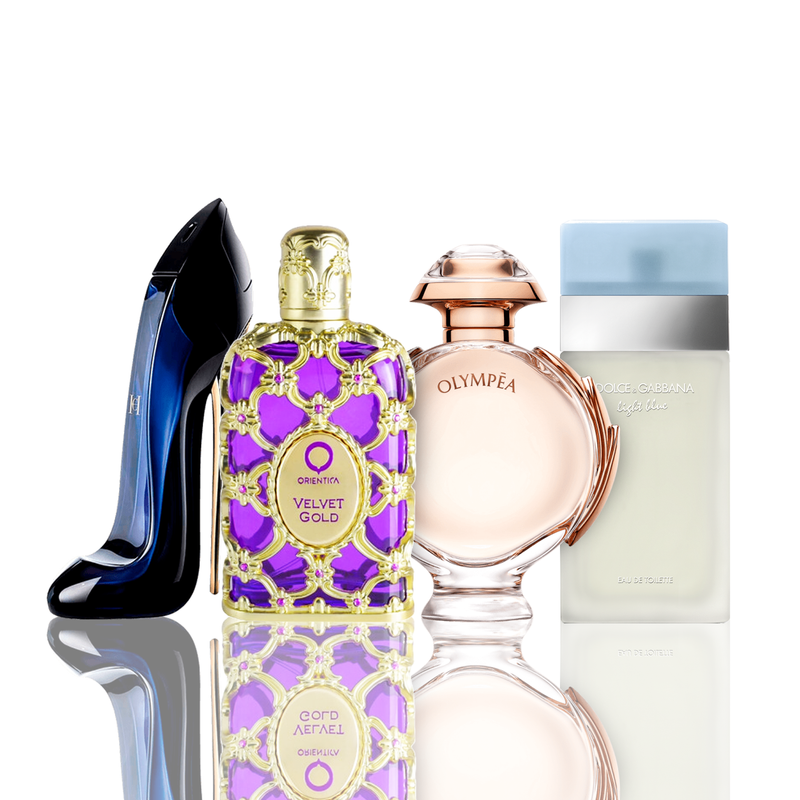 Zestaw 4 perfum | Light Blue + Velvet Gold + Good Girl + Olympéa 100 ml