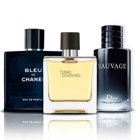 Zestaw 3 perfum | Bleu de Chanel, Terre d'Hermès i Sauvage 100 ml