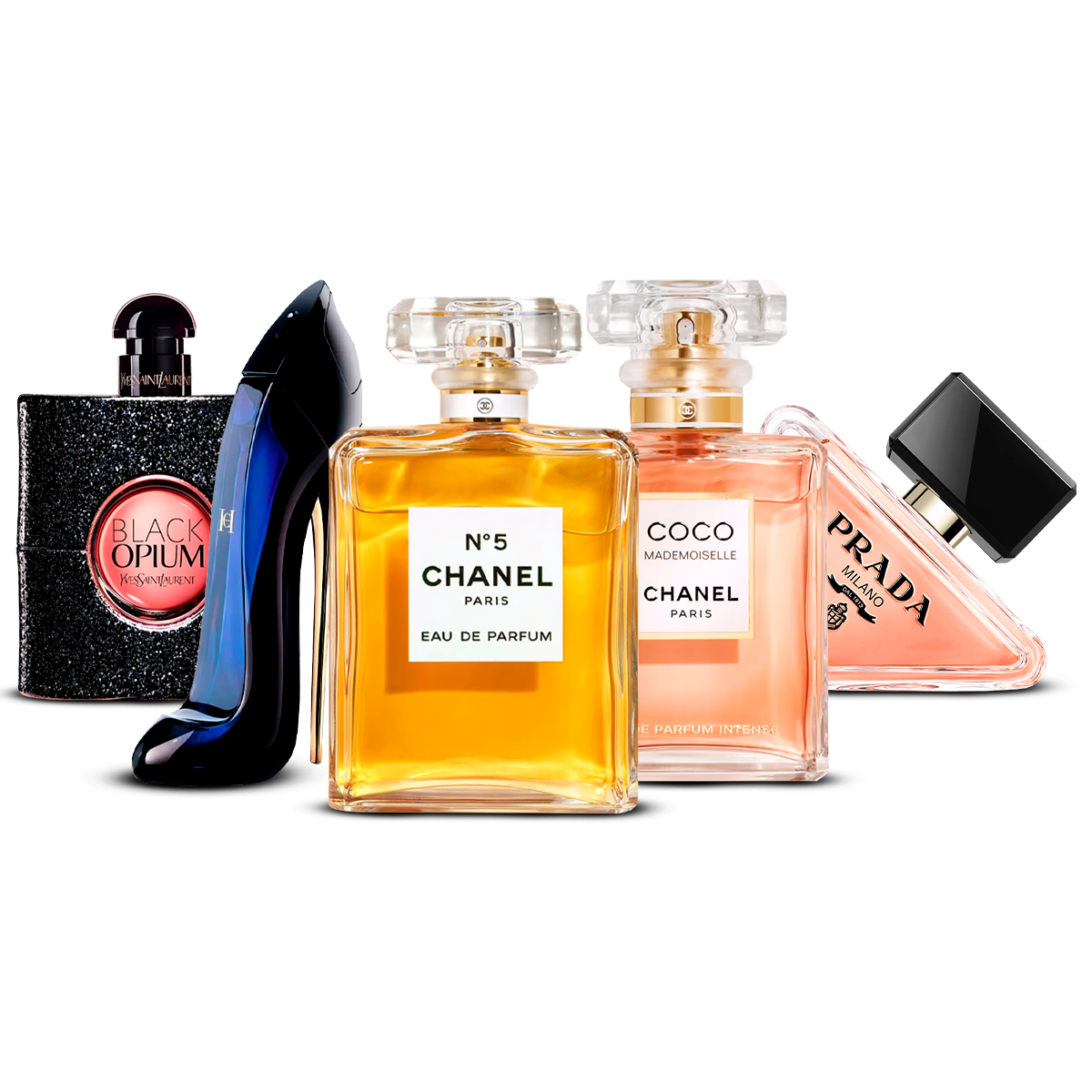 Zestaw 5 perfum – Black Opium, Good Girl, Chanel N°5, Coco Mademoiselle i Paradoxe [100 ml każdy]