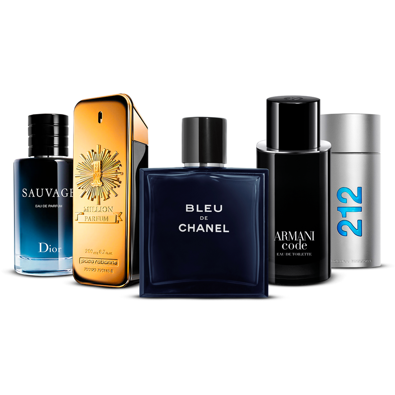Zestaw 5 perfum – Sauvage, 1 Million, Bleu de Chanel, Armani Code i 212 Men [100 ml każdy]