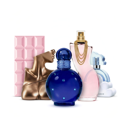 Zestaw 5 perfum – Cloud by Ariana Grande, Eilish by Billie Eilish, Midnight Fantasy by Britney Spears, Sweet Tooth by Sabrina Carpenter, Dance by Shakira [100 ml każdy]