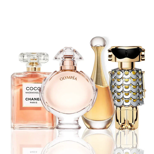 Zestaw 4 perfum | Coco Mademoiselle + J'Adore + Olympéa + Fame 100 ml