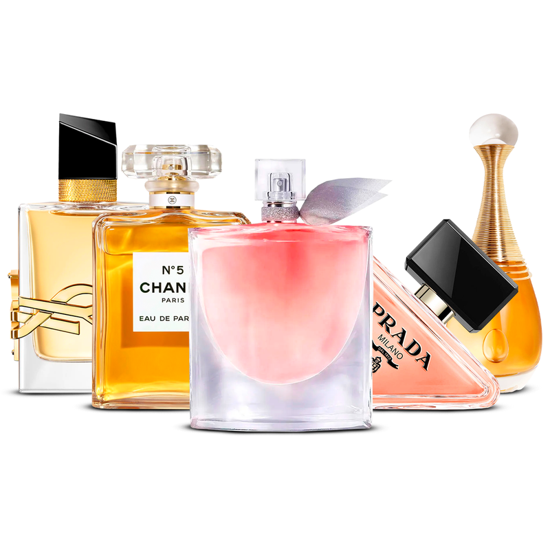 Zestaw 5 perfum – Libre, Chanel Nº5, La Vie Est Belle, Paradoxe i J'adore [100 ml każdy]