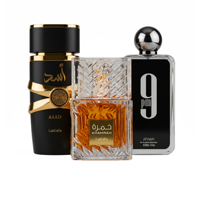 Zestaw 3 perfum | 9PM + Khamrah + Asad 100 ml