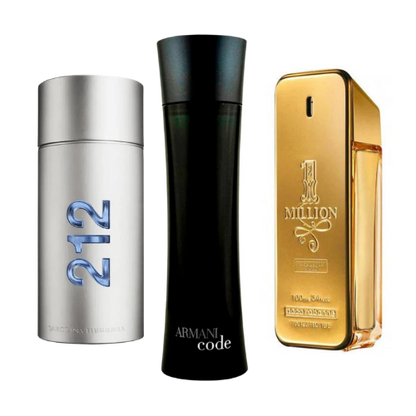 Zestaw 3 perfum | 212 NYC Men, One Million, Armani Code Homme 100 ml