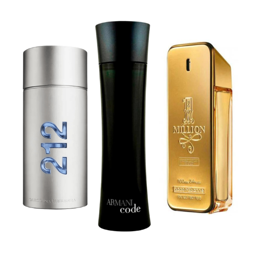 Zestaw 3 perfum | 212 NYC Men, One Million, Armani Code Homme 100 ml