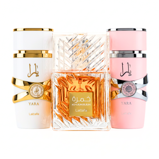 Zestaw 3 perfum | Yara (Rosa) + Yara Moi + Khamrah 100 ml