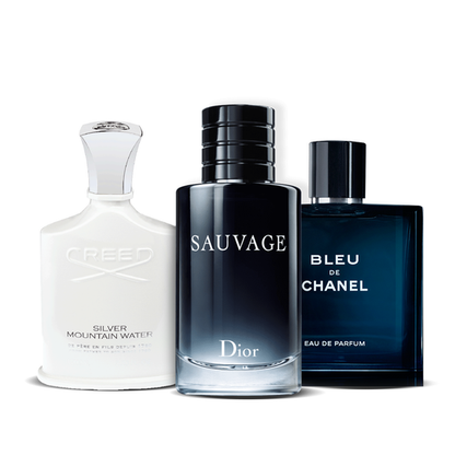Zestaw 3 perfum | Creed Silver + Sauvage + Bleu de Chanel 100 ml