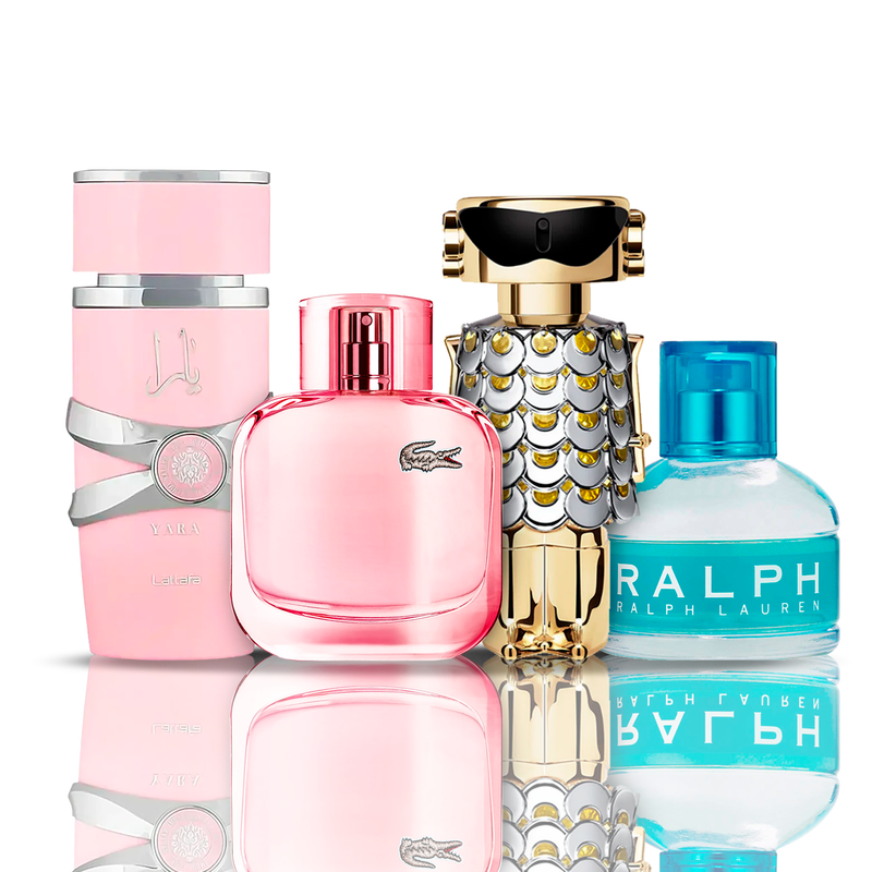 Zestaw 4 perfum | Fame + Yara + Lacoste Sparkling + Ralph Lauren 100 ml