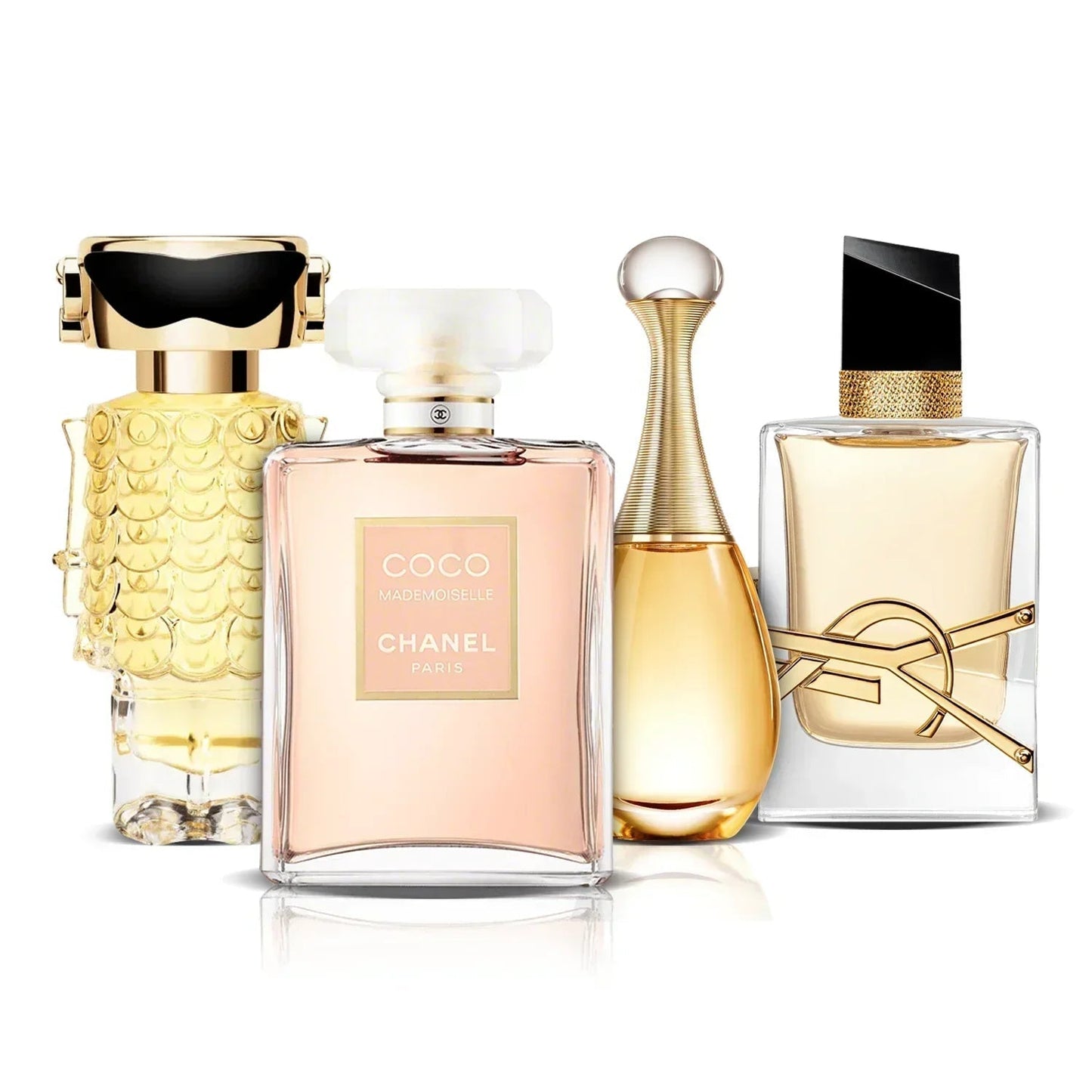 Zestaw 4 perfum | Fame, Coco Mademoiselle, J'adore i Libre 100 ml